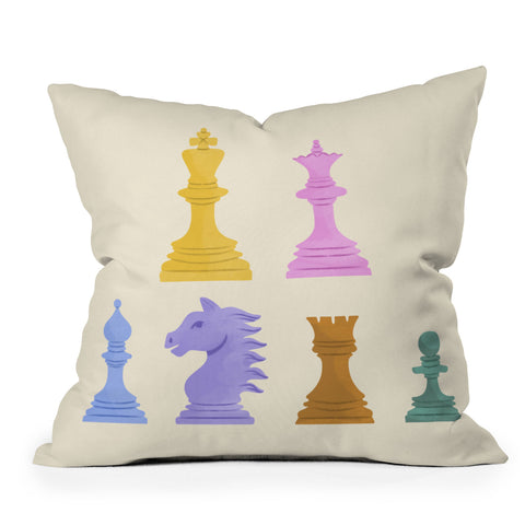 Design by Spark Chess Outdoor Throw Pillow