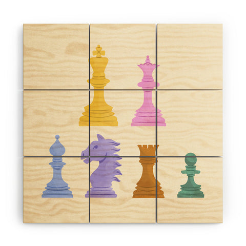 Design by Spark Chess Wood Wall Mural