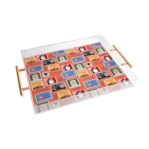 Design by Spark Classic Book Cat Stamps Acrylic Tray