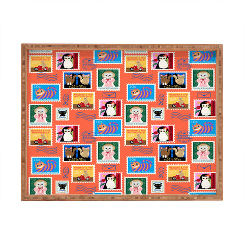 Design by Spark Classic Book Cat Stamps Rectangular Tray