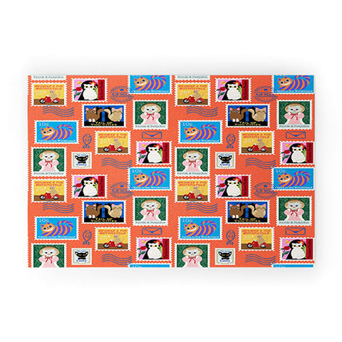 Design by Spark Classic Book Cat Stamps Welcome Mat