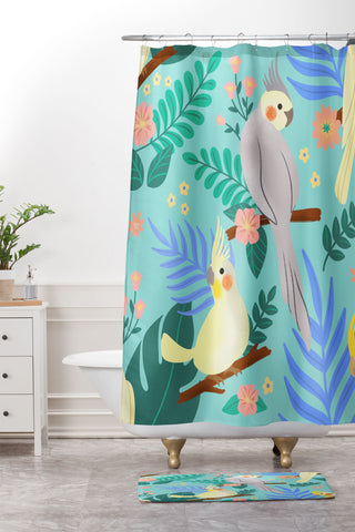 Design by Spark Cockatiel Beauty Shower Curtain And Mat