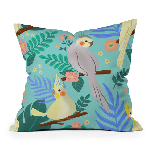 Design by Spark Cockatiel Beauty Outdoor Throw Pillow