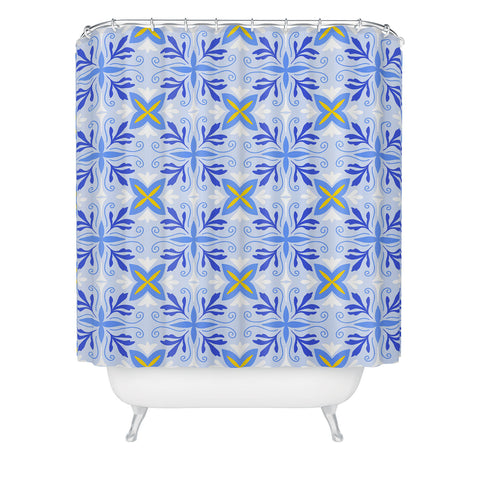 Design by Spark Dolce Vita Flourish Tile Shower Curtain