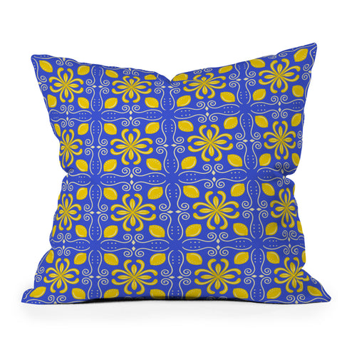 Design by Spark Dolce Vita Lemon Tile Outdoor Throw Pillow