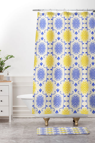 Design by Spark Dolce Vita Parasols Shower Curtain And Mat