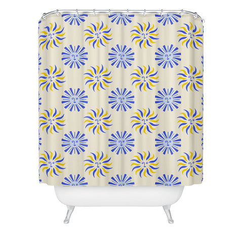 Design by Spark Dolce Vita Radial Sun Flames Shower Curtain