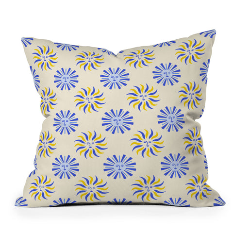 Design by Spark Dolce Vita Radial Sun Flames Outdoor Throw Pillow
