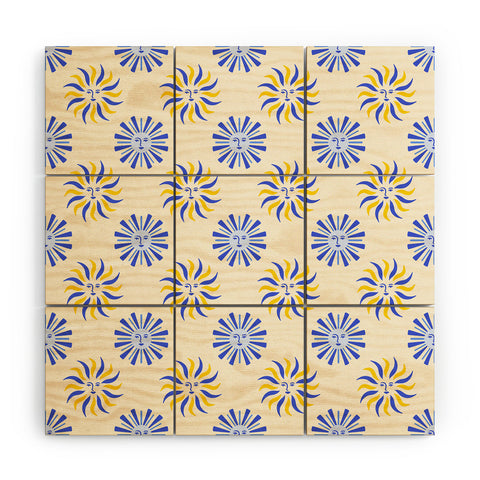 Design by Spark Dolce Vita Radial Sun Flames Wood Wall Mural
