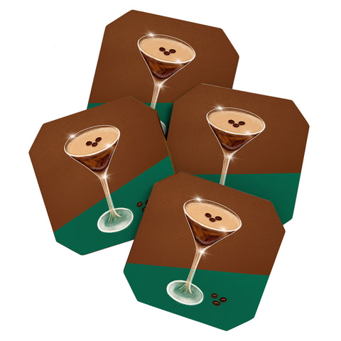 Design by Spark Expresso Martini Coffee Beans Coaster Set