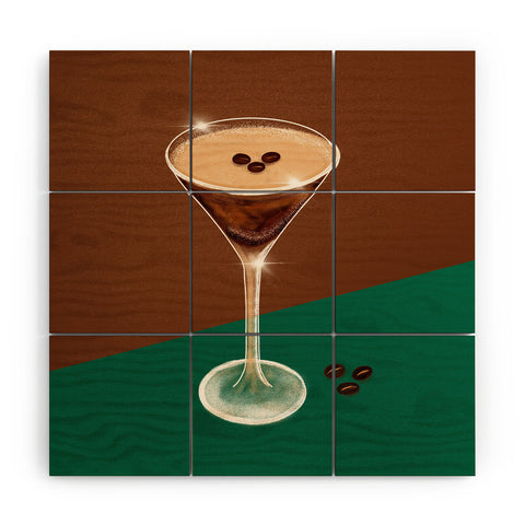 Design by Spark Expresso Martini Coffee Beans Wood Wall Mural