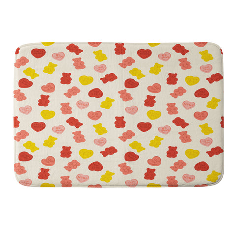 Design by Spark Gummy Bears and Candy Hearts Valentines Memory Foam Bath Mat