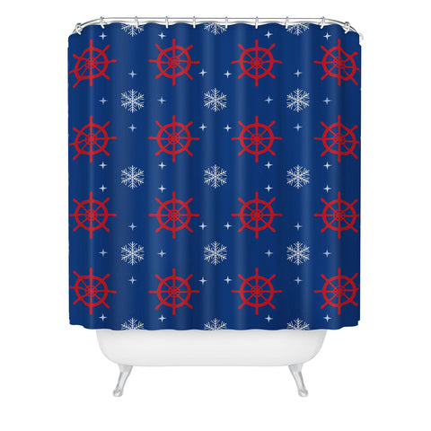 Design by Spark Holiday Helms and Snowflakes Shower Curtain