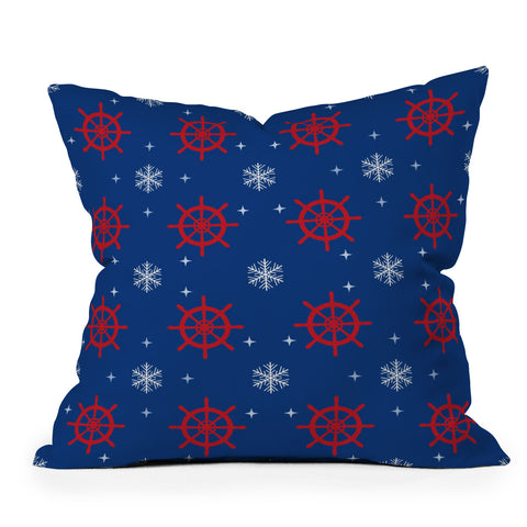 Design by Spark Holiday Helms and Snowflakes Outdoor Throw Pillow