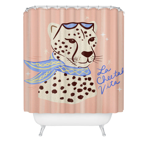 Design by Spark La Cheetah Vita Shower Curtain