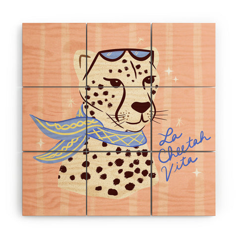 Design by Spark La Cheetah Vita Wood Wall Mural