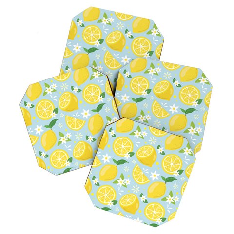 Design by Spark Lemony Fresh Florals Coaster Set
