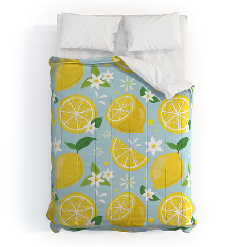 Design by Spark Lemony Fresh Florals Comforter