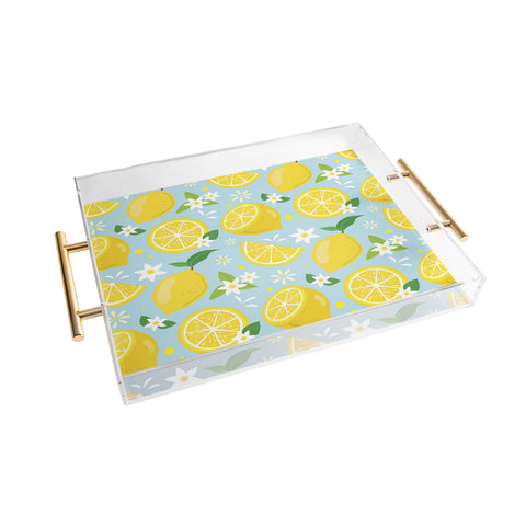 Design by Spark Lemony Fresh Florals Acrylic Tray