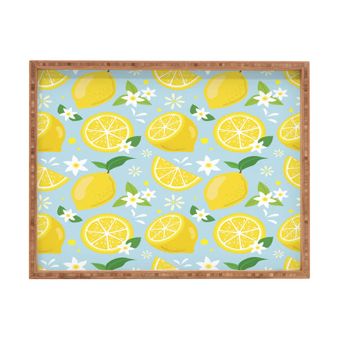 Design by Spark Lemony Fresh Florals Rectangular Tray