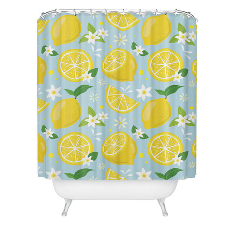 Design by Spark Lemony Fresh Florals Shower Curtain