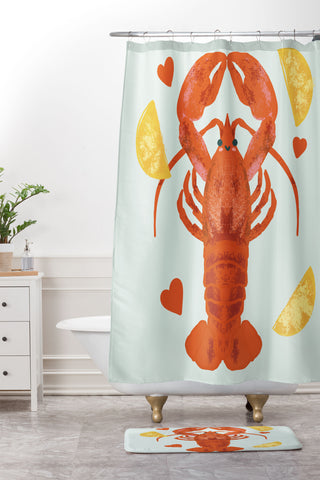 Design by Spark Lob You Lobster Shower Curtain And Mat