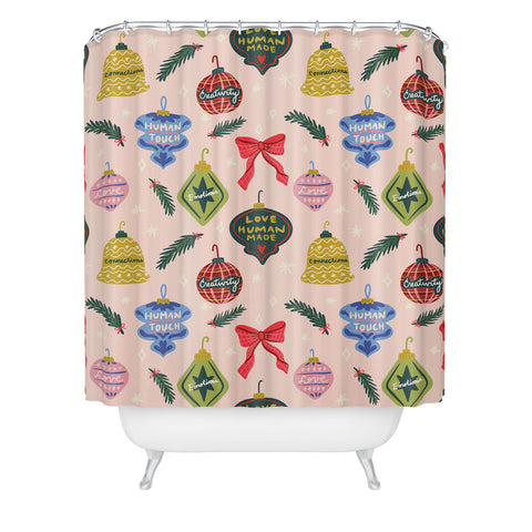 Design by Spark Love Human Made Christmas Ornaments Shower Curtain