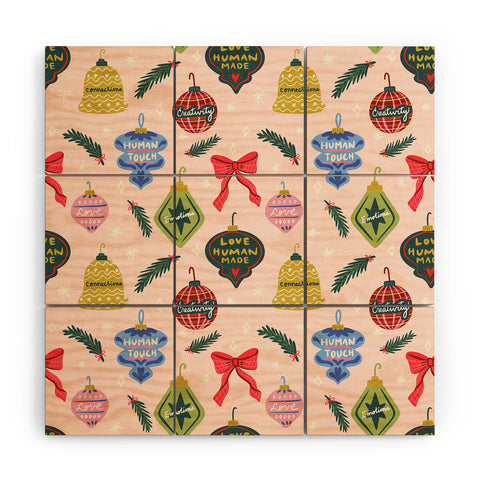 Design by Spark Love Human Made Christmas Ornaments Wood Wall Mural