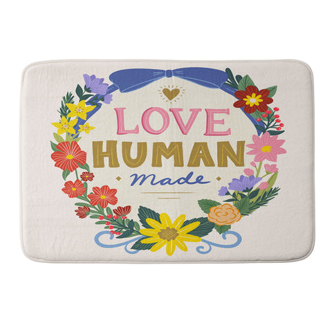 Design by Spark Love Human Made Floral Wreath Memory Foam Bath Mat