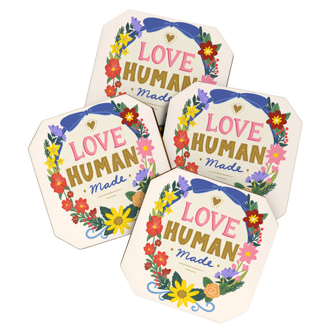 Design by Spark Love Human Made Floral Wreath Coaster Set