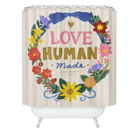 Design by Spark Love Human Made Floral Wreath Shower Curtain