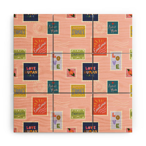 Design by Spark Love Human Made Stamps Wood Wall Mural