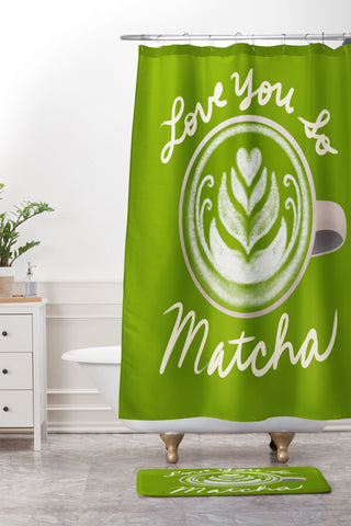 Design by Spark Love You So Matcha Shower Curtain And Mat