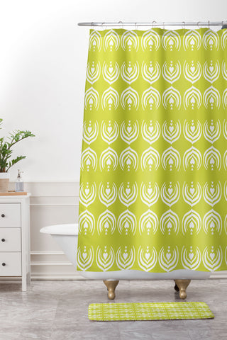 Design by Spark Matcha Latte Art Shower Curtain And Mat