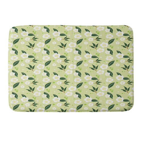 Design by Spark Matcha Tea Florals Memory Foam Bath Mat