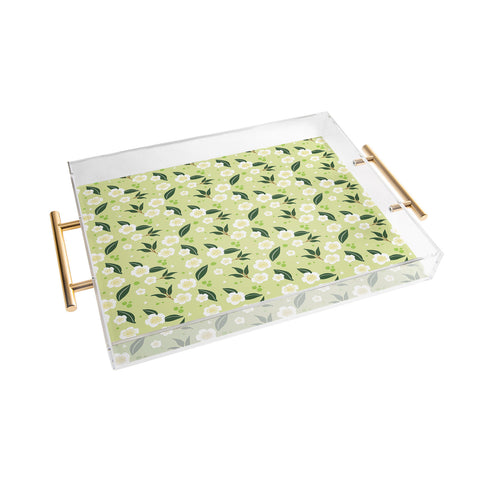 Design by Spark Matcha Tea Florals Acrylic Tray