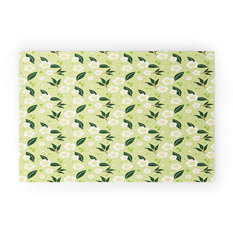 Design by Spark Matcha Tea Florals Welcome Mat