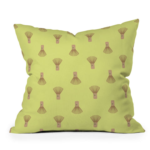 Design by Spark Matcha Whisk Outdoor Throw Pillow