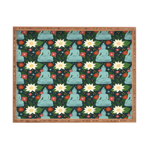 Design by Spark Meditating Lotus Buddha Rectangular Tray