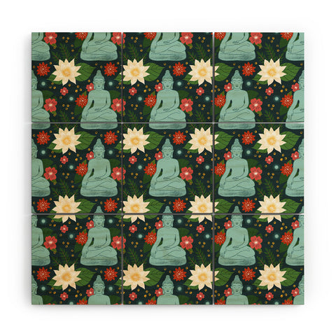 Design by Spark Meditating Lotus Buddha Wood Wall Mural