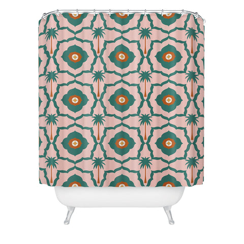 Design by Spark Mid Mod Palm Springs Shower Curtain