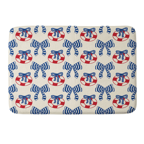 Design by Spark Nautical Christmas Bows Memory Foam Bath Mat