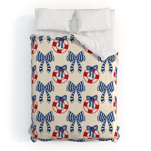 Design by Spark Nautical Christmas Bows Duvet Cover