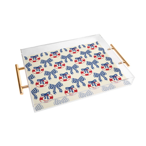 Design by Spark Nautical Christmas Bows Acrylic Tray