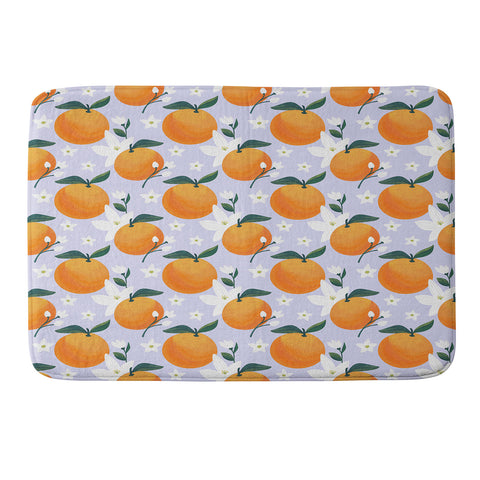 Design by Spark Orange Florals Memory Foam Bath Mat