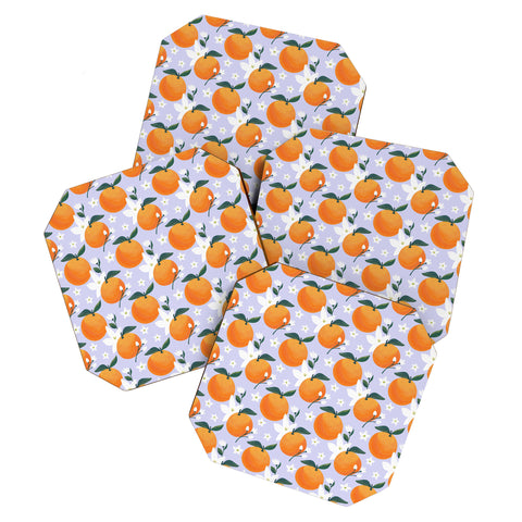 Design by Spark Orange Florals Coaster Set