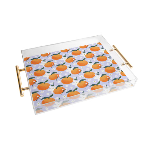 Design by Spark Orange Florals Acrylic Tray