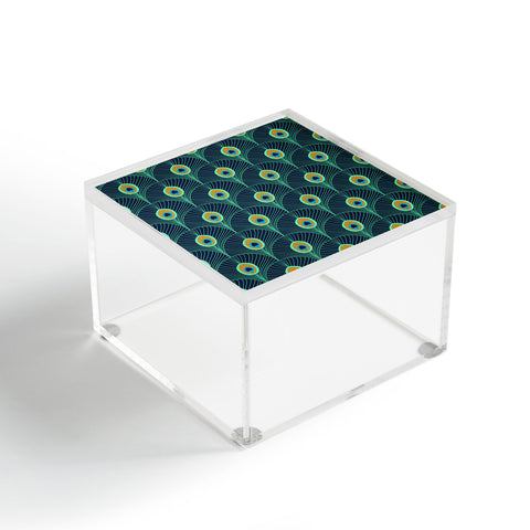Design by Spark Peacock Deco Feathers Acrylic Box