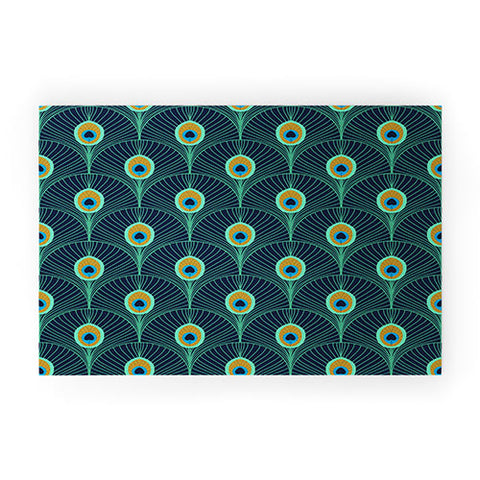 Design by Spark Peacock Deco Feathers Welcome Mat