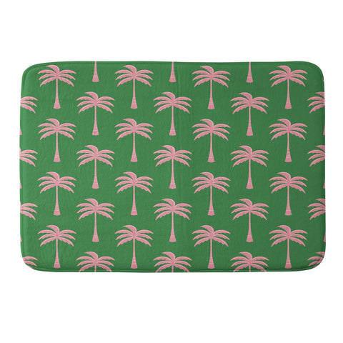 Design by Spark Pink Palm Tree Oasis Memory Foam Bath Mat